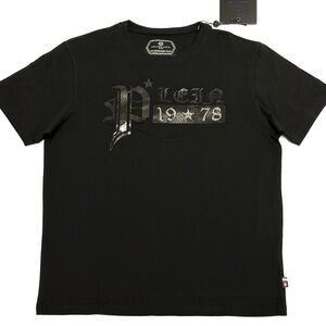 Philipp Plein Black Metallic Logo T-Shirt
